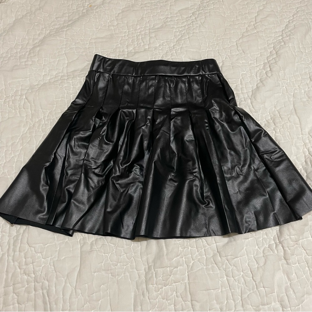 Brand new faux leather pleated shirt #37
